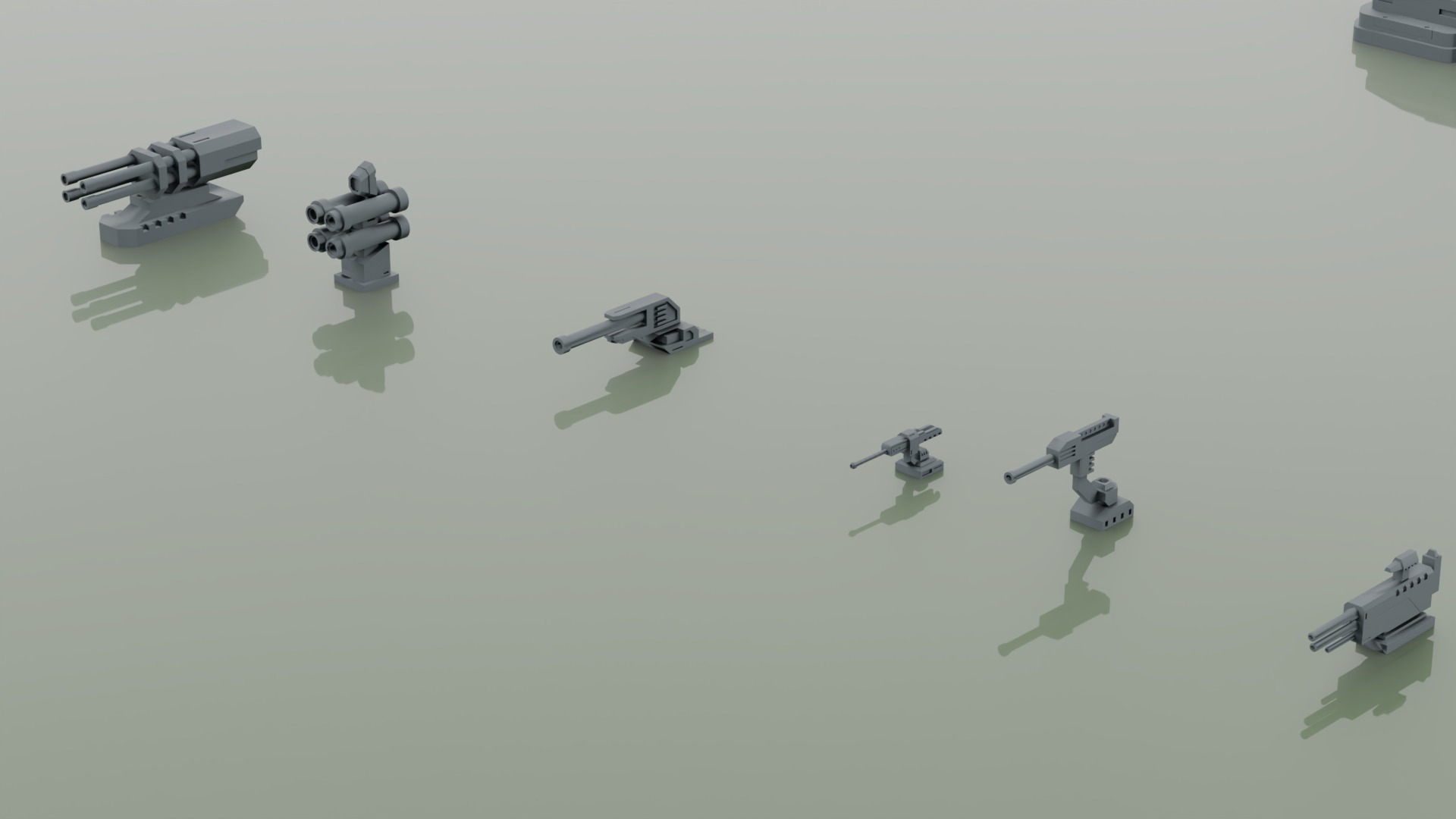 130 Space vehicle Hard Surface Kitbash Set Low-poly 3D model_1