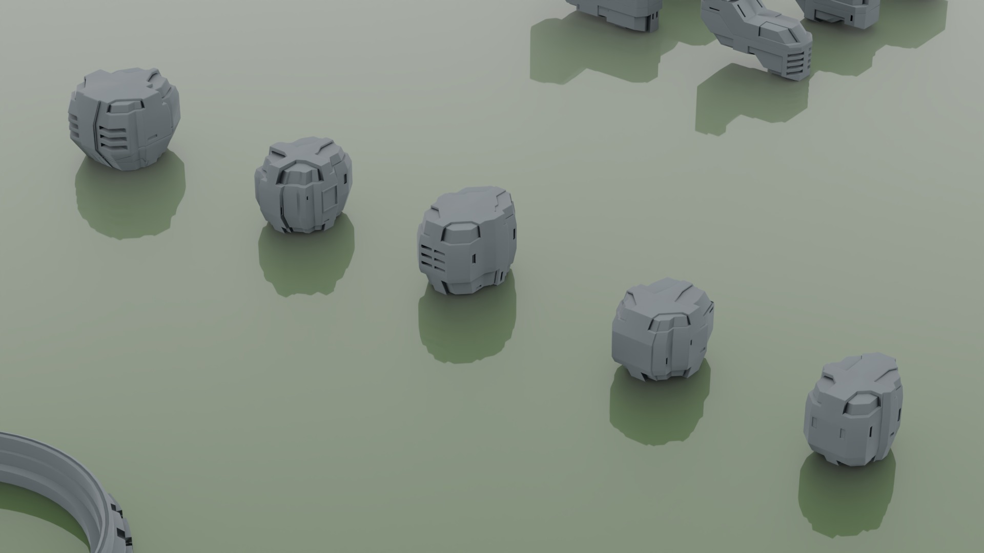130 Space vehicle Hard Surface Kitbash Set Low-poly 3D model_5