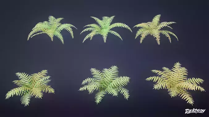 FOLIAGE - Ferns 01 - LOW POLY