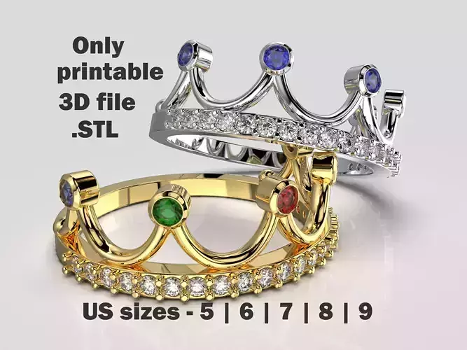  Crown ring- STL for 3d printing