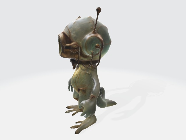  Creature worn brass diving helmet 3D model_1