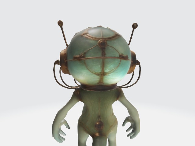 Creature worn brass diving helmet 3D model_5