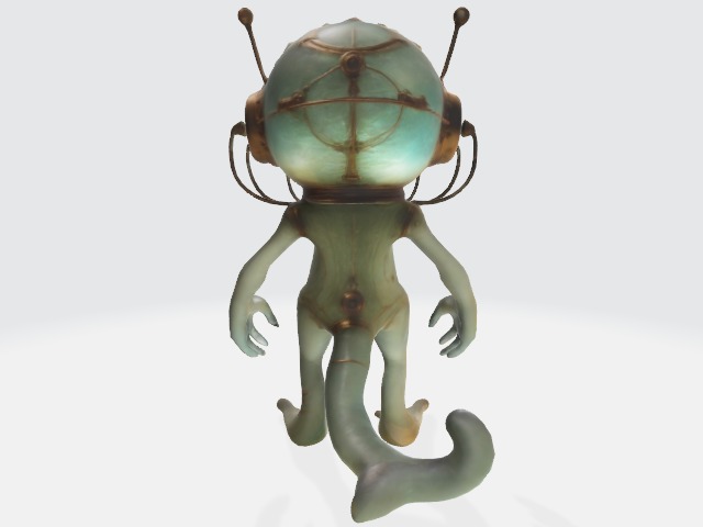 Creature worn brass diving helmet 3D model_2