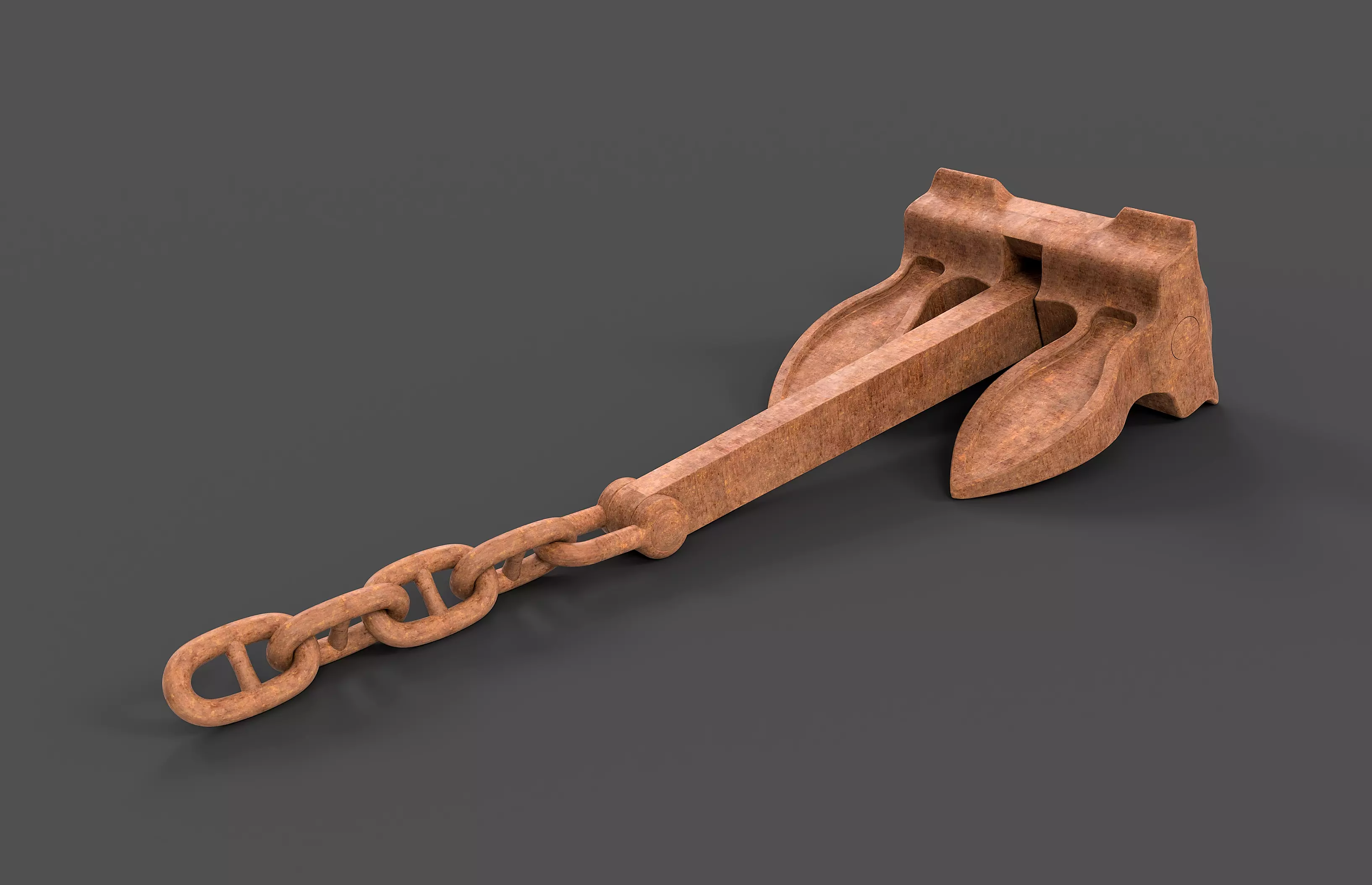 Big 9550kg Byers Anchor with Stud Link Chain 3D model_0