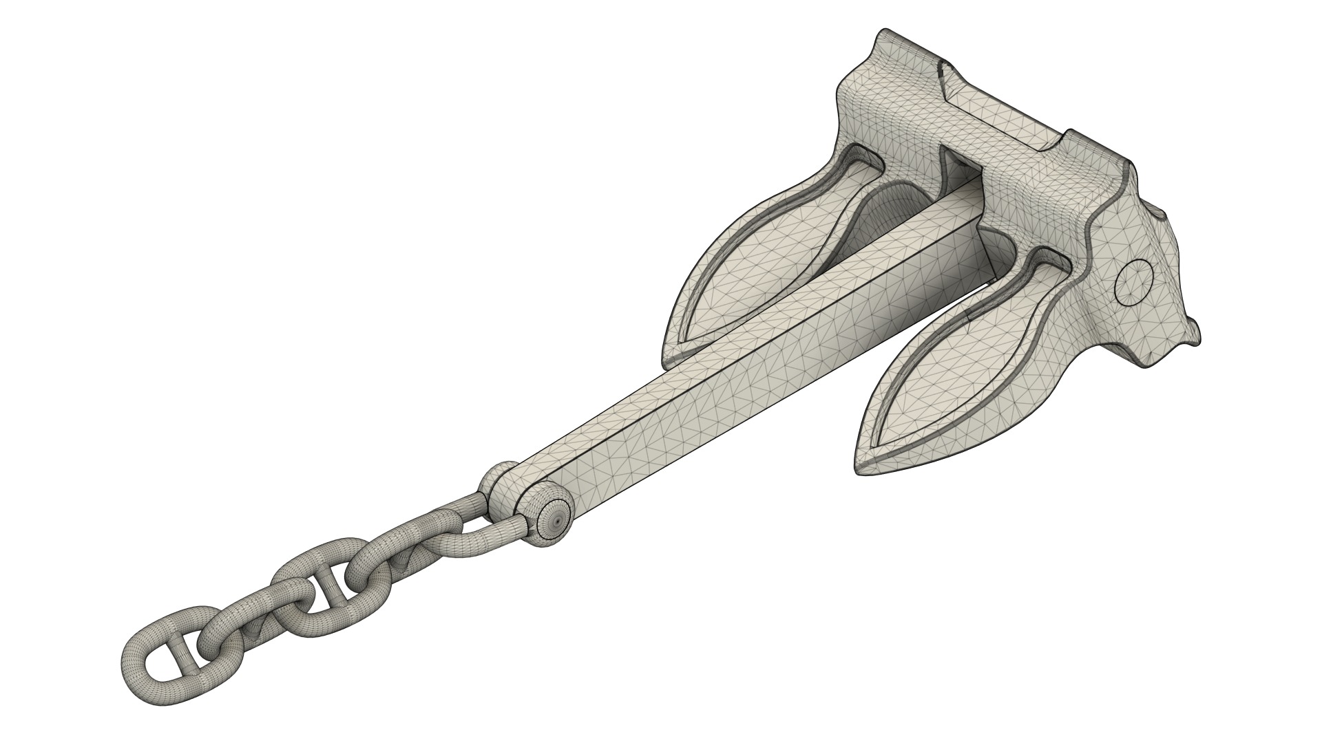Big 9550kg Byers Anchor with Stud Link Chain 3D model_11