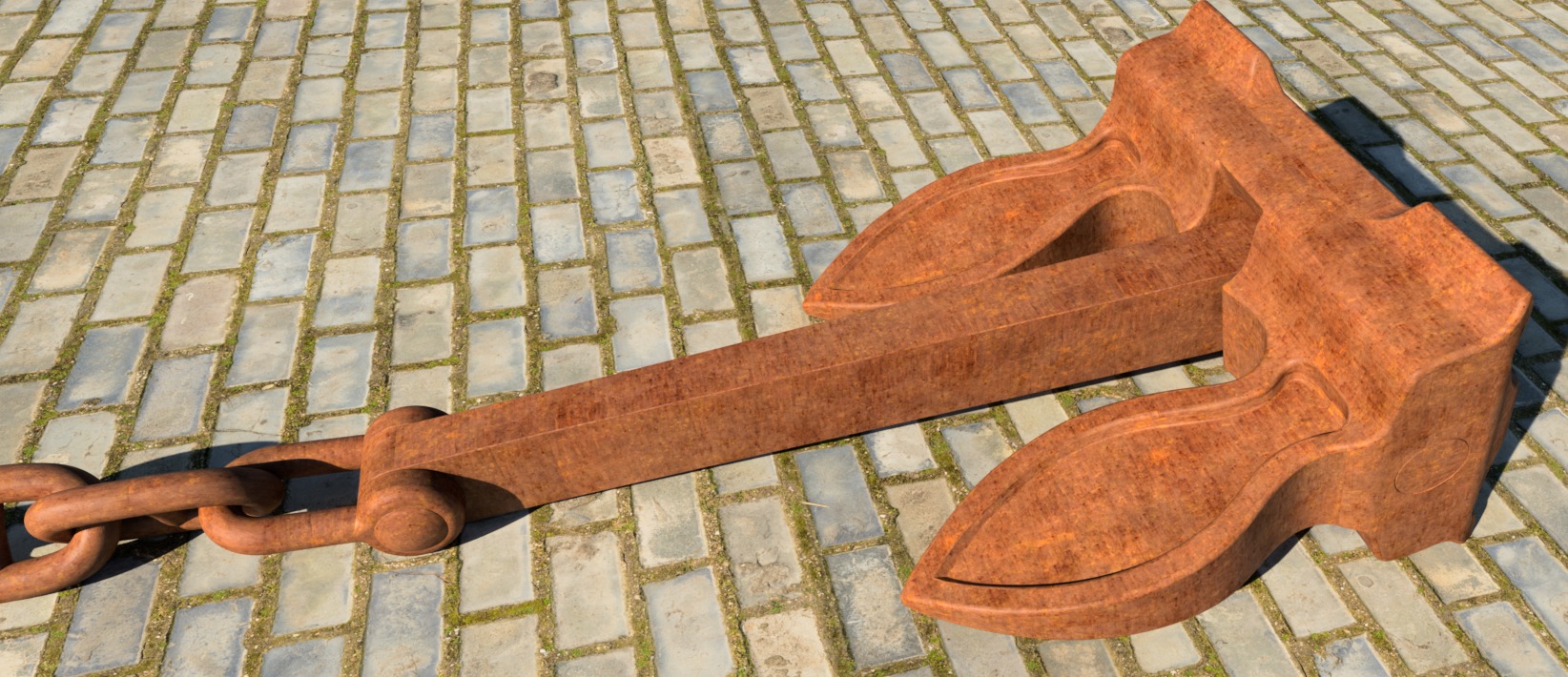 Big 9550kg Byers Anchor with Stud Link Chain 3D model_2