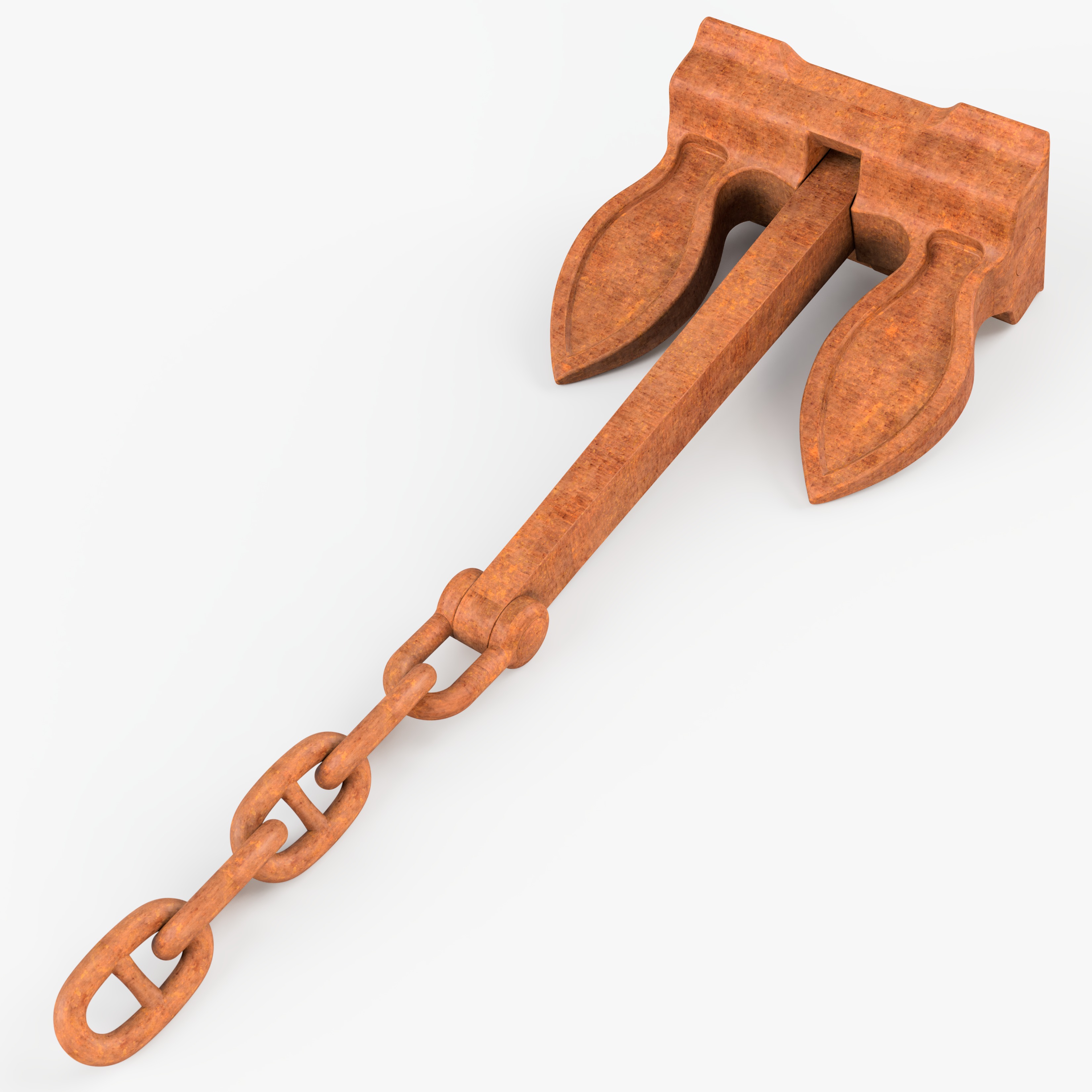 Big 9550kg Byers Anchor with Stud Link Chain 3D model_9