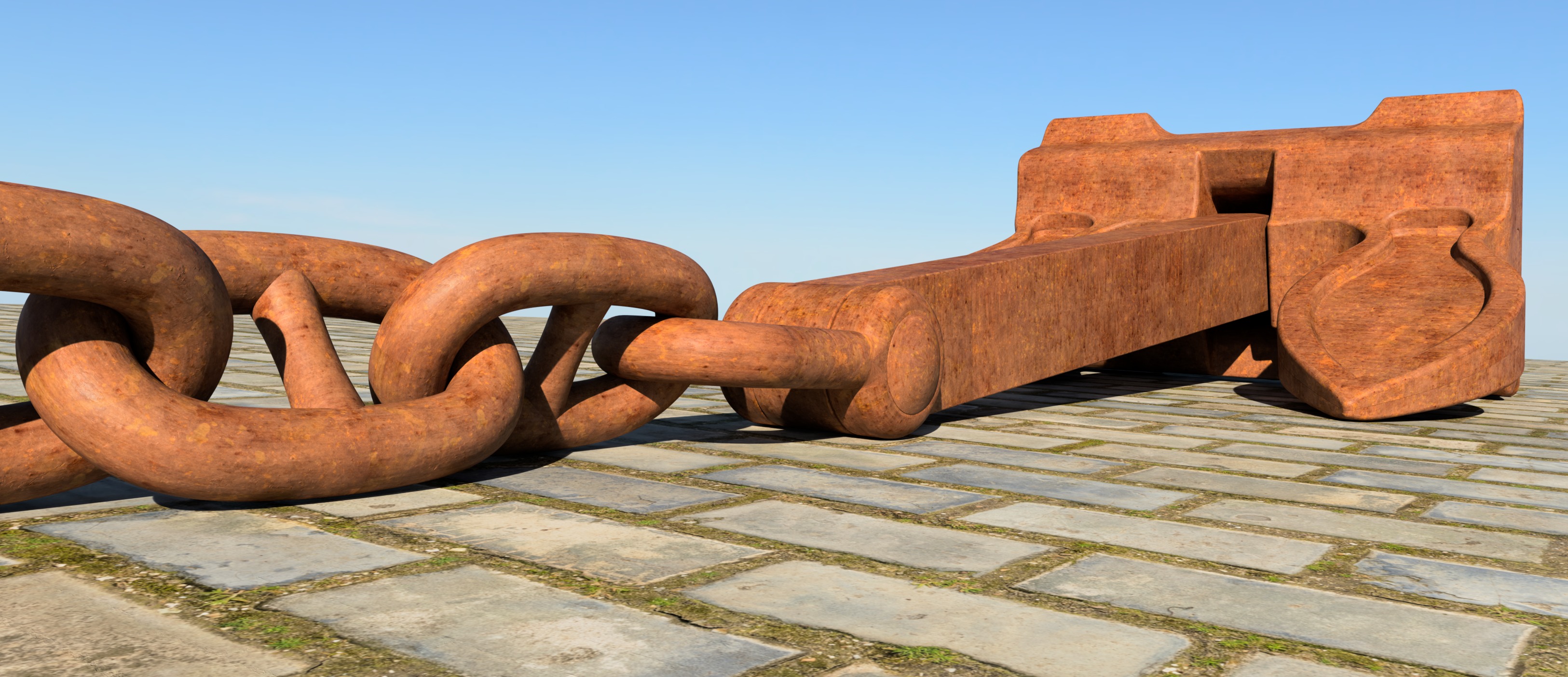 Big 9550kg Byers Anchor with Stud Link Chain 3D model_8