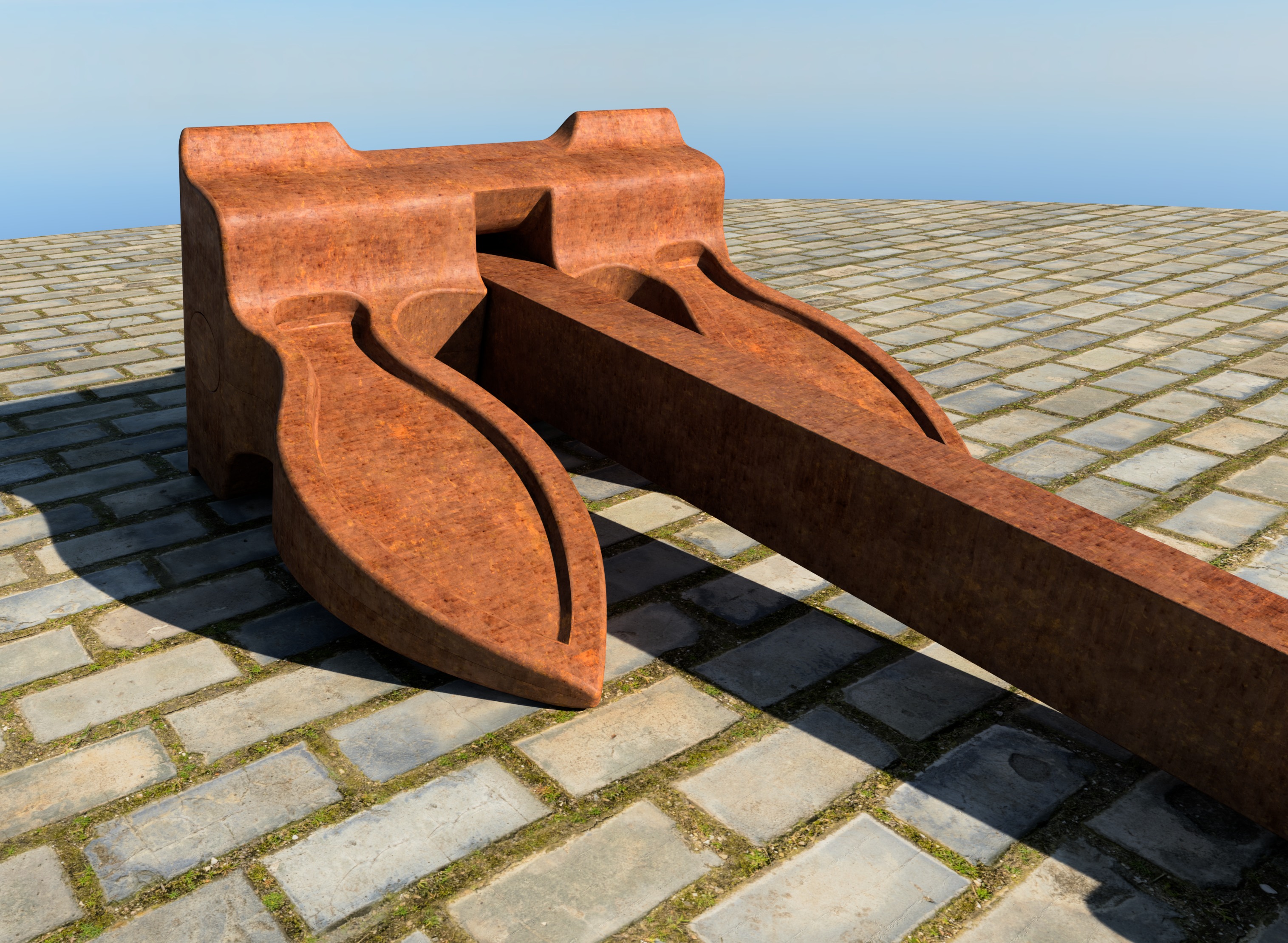 Big 9550kg Byers Anchor with Stud Link Chain 3D model_7