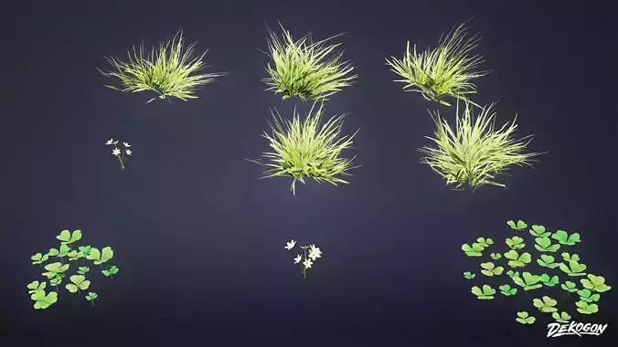 FOLIAGE - Grass Set 01 - LOW POLY AND NANITE