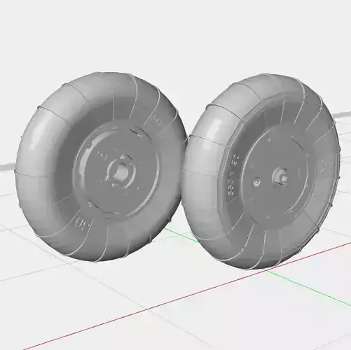 Messerschmitt BF-109 Wheels Landing gears 3D print model