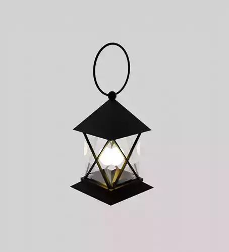 Antique Hanging Lantern - Low Poly 3D Model