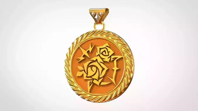 Rosa Multiflora Pendant  3D print model