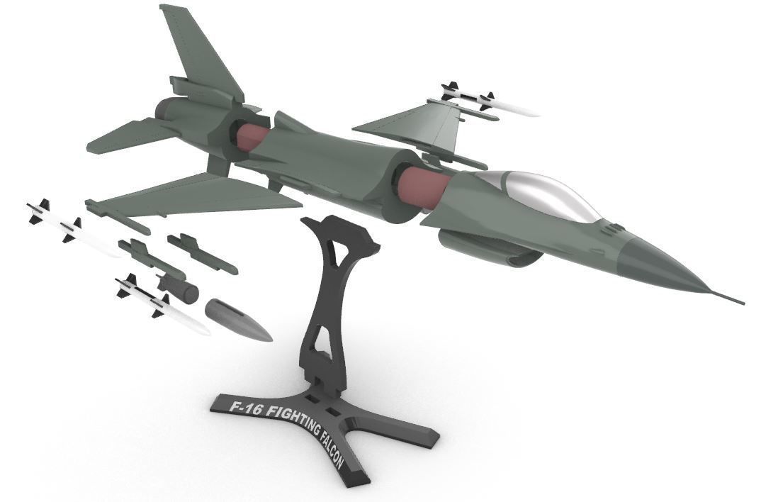 F-16 Fighting Falcon 3D print model_4