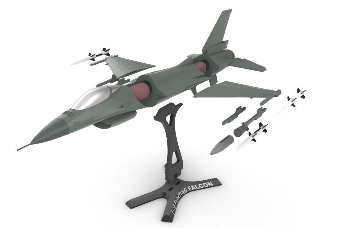 F-16 Fighting Falcon 3D print model_5