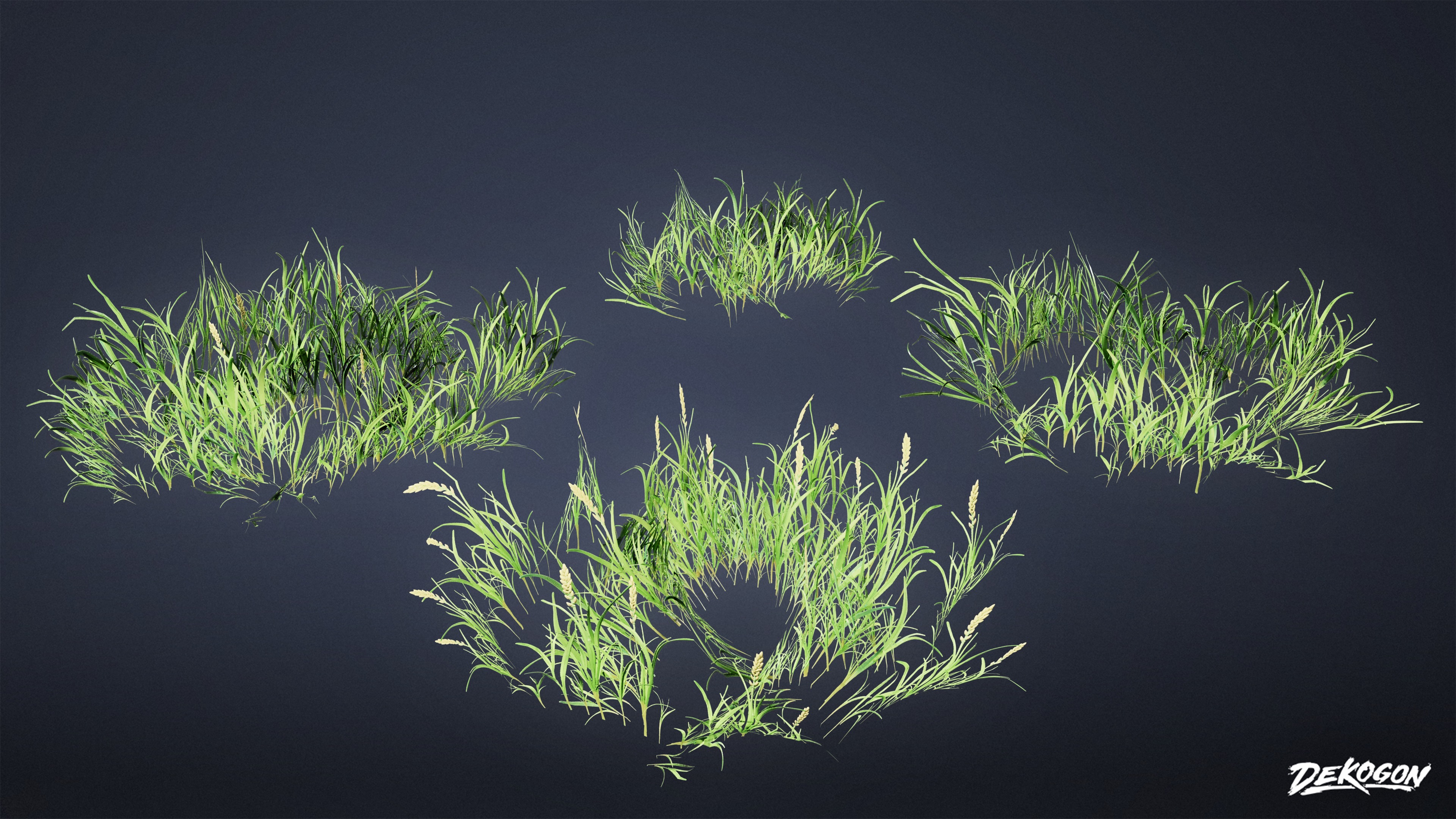 FOLIAGE - Grass Clumps 01 - LOW POLY Low-poly 3D model_2