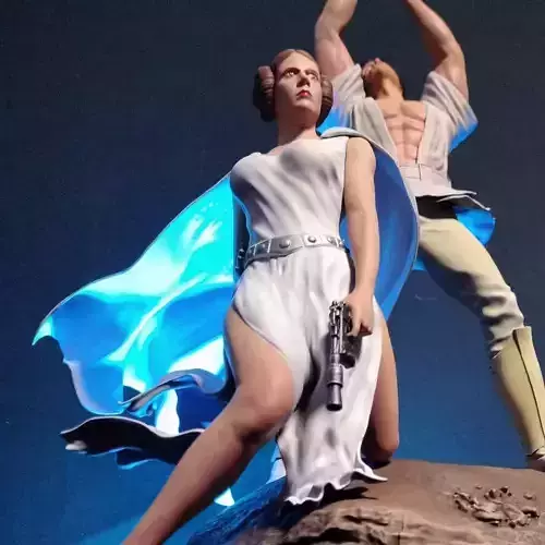 Star Wars Statue - Luke and Leia - Star Wars A New Hope Statue