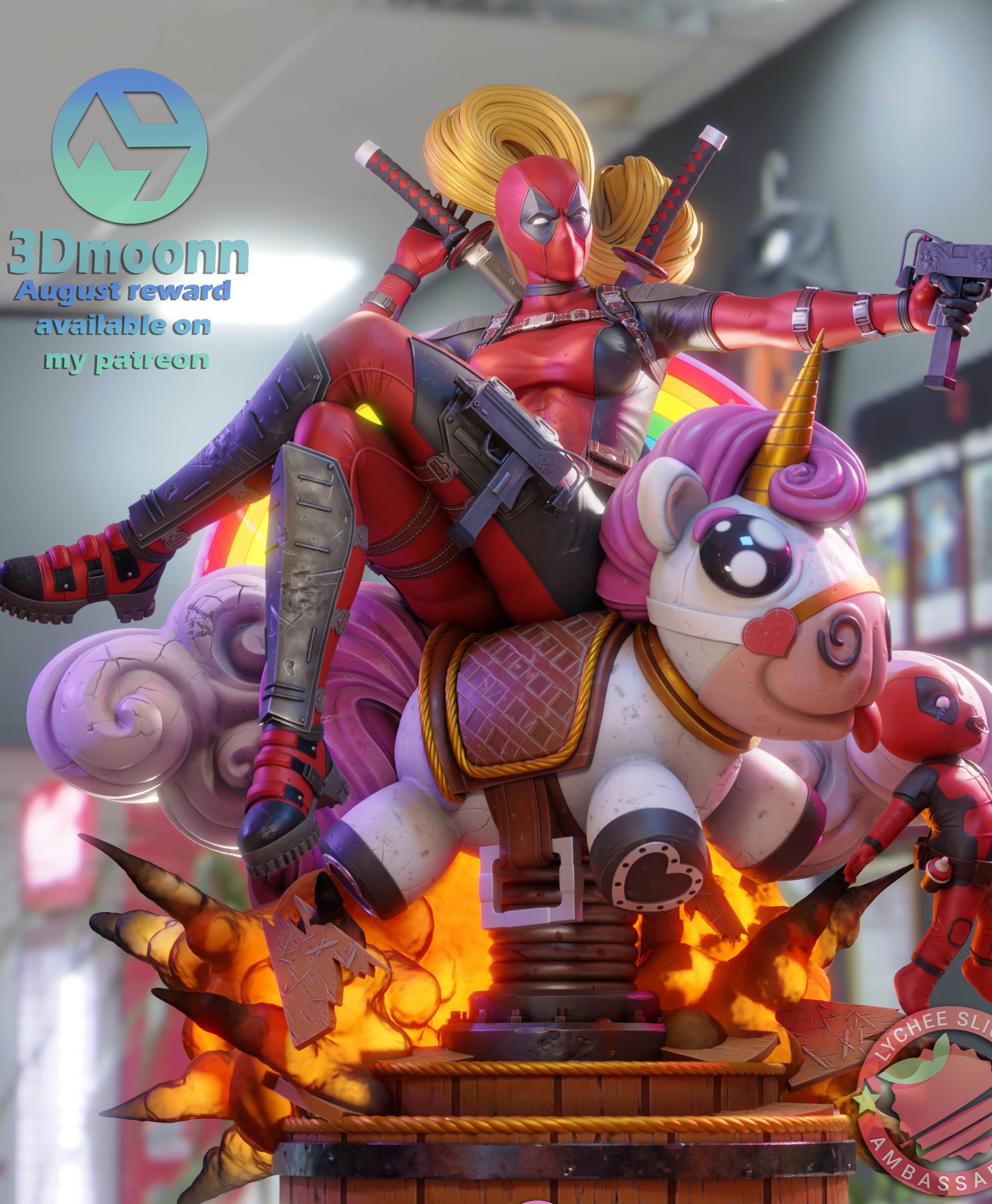 lady deadpool - Deadpool  Wolverine 3D print model_3