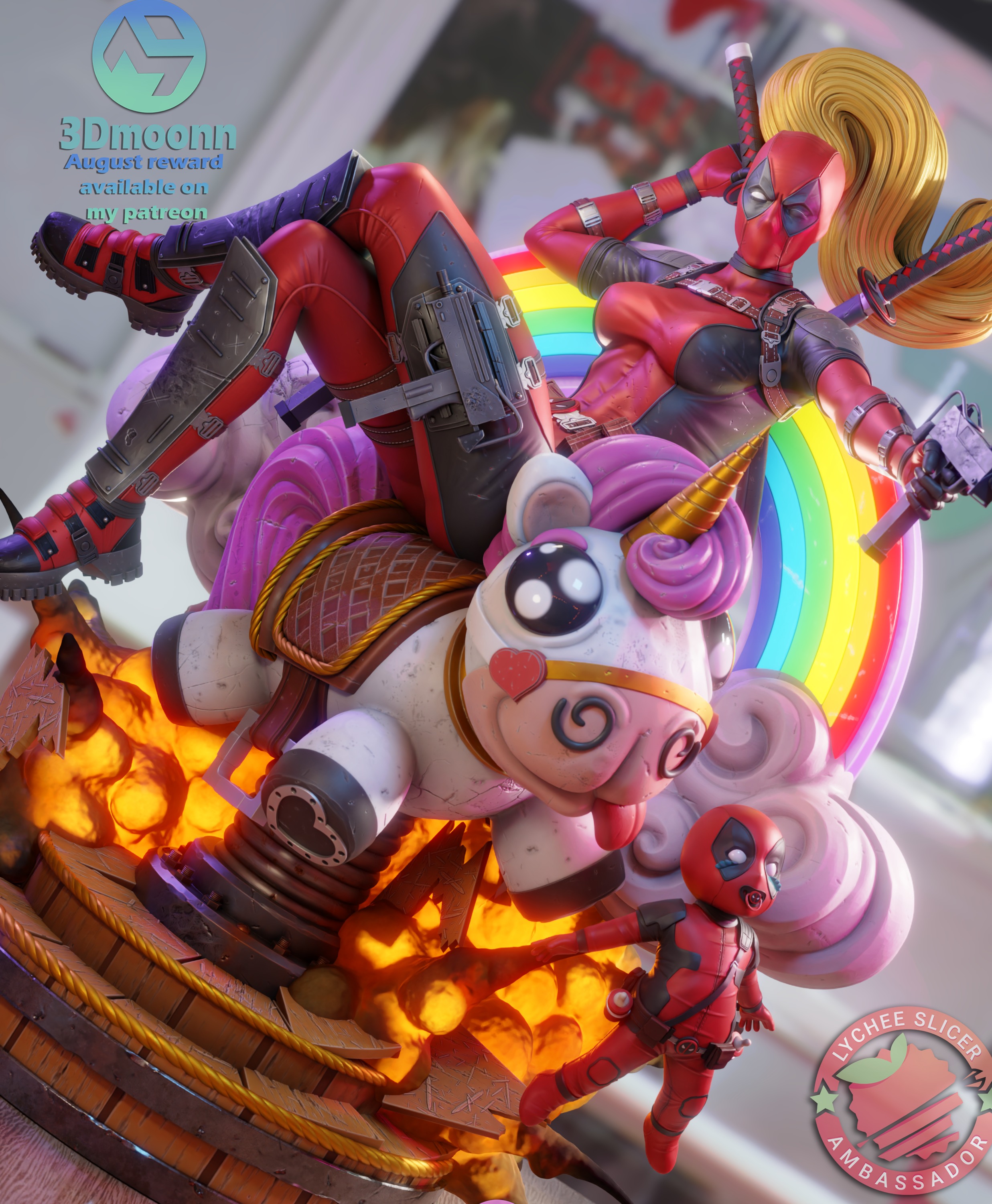 lady deadpool - Deadpool  Wolverine 3D print model_7