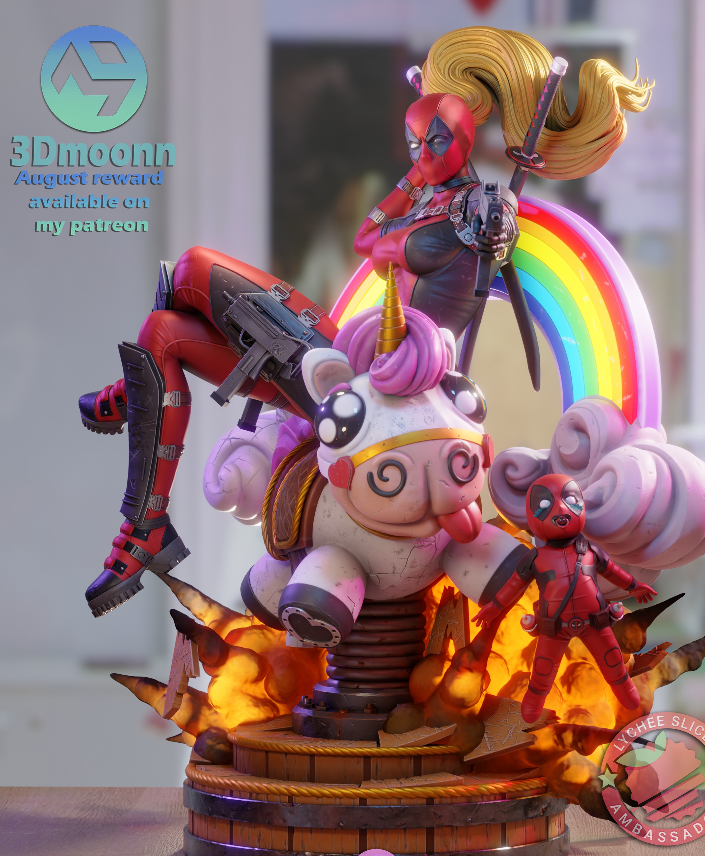 lady deadpool - Deadpool  Wolverine 3D print model_5
