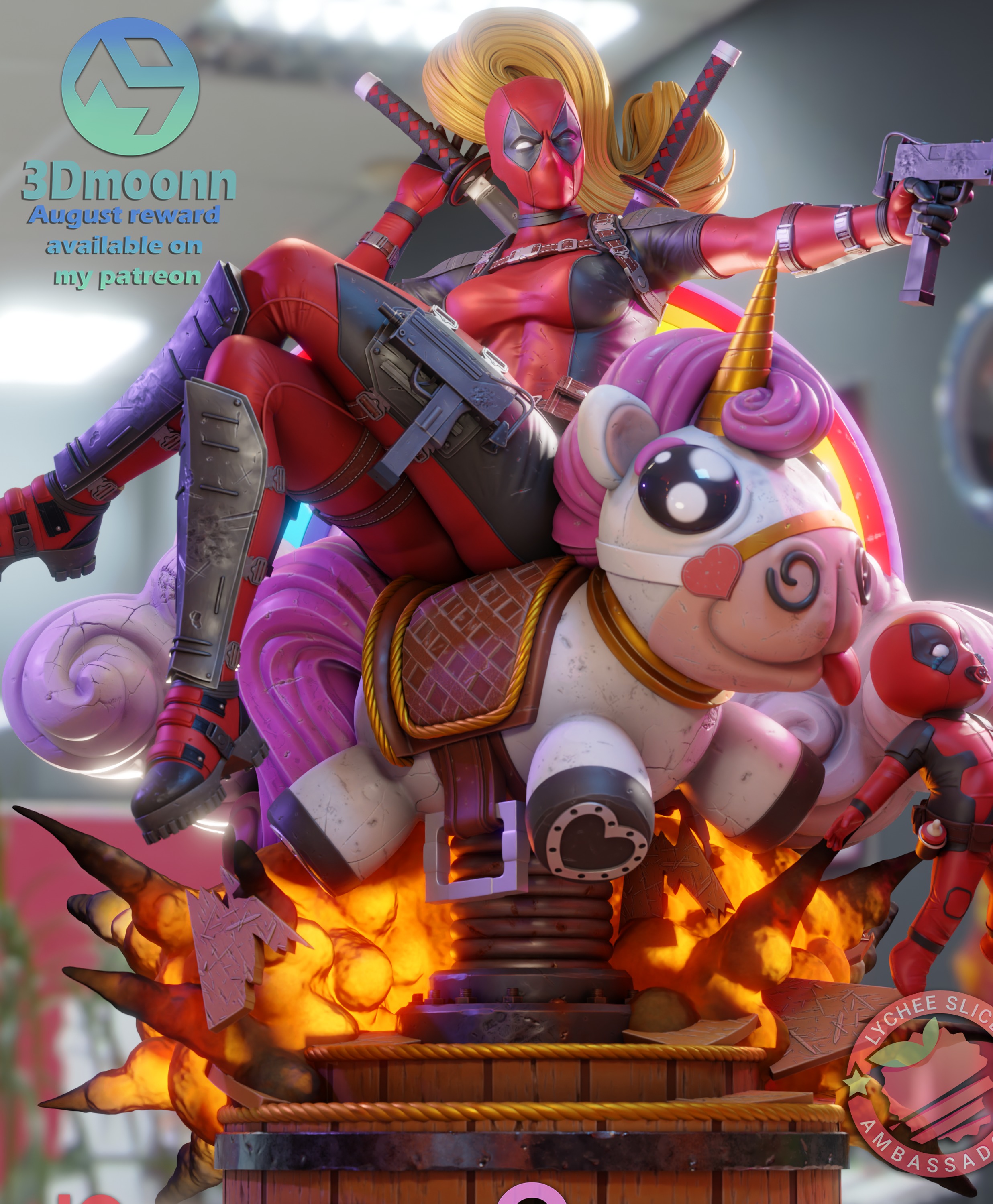 lady deadpool - Deadpool  Wolverine 3D print model_9