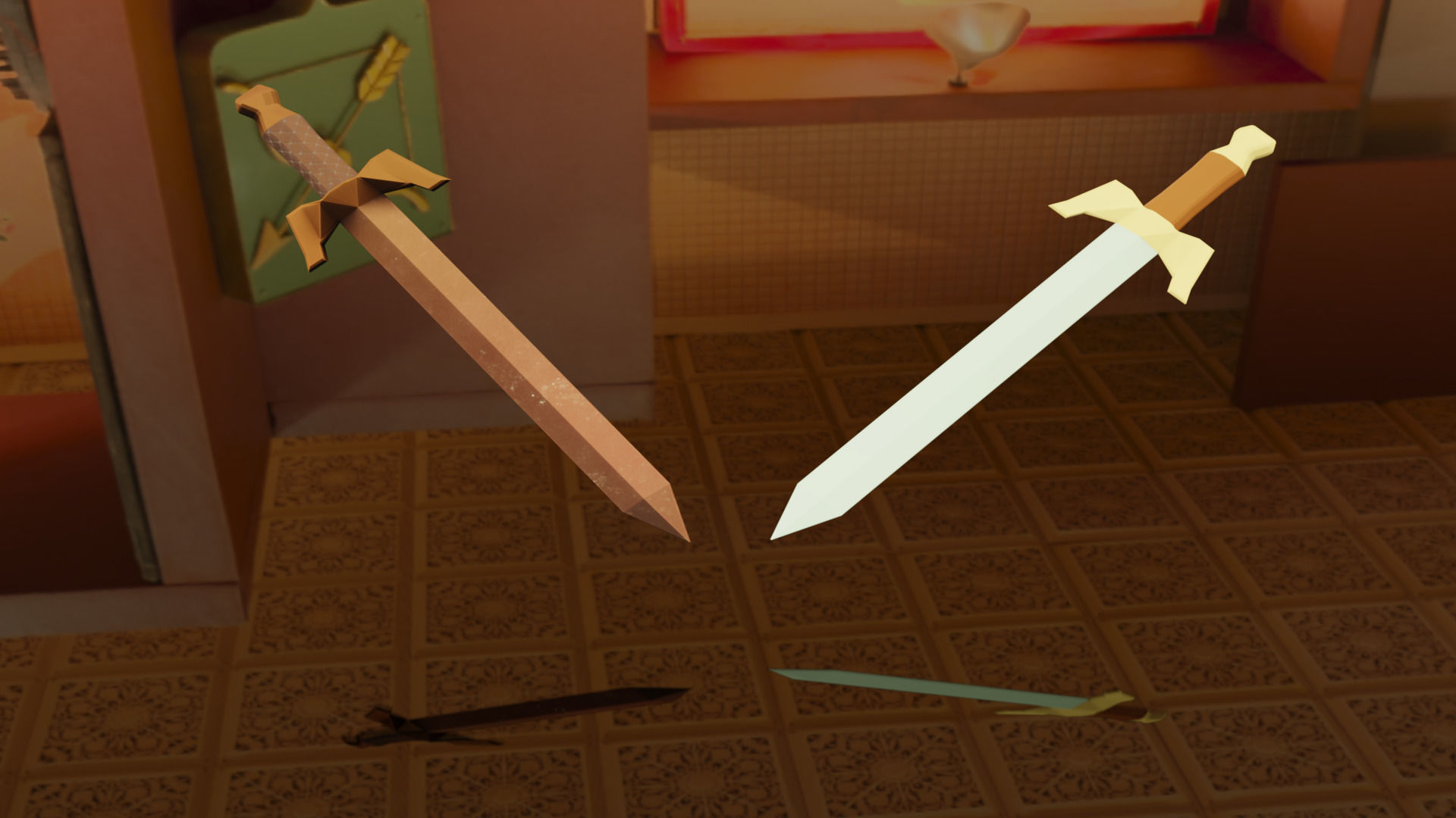 Semi-Realistic and Cartoon Sword - Low Poly Game Asset Low-poly 3D model_7