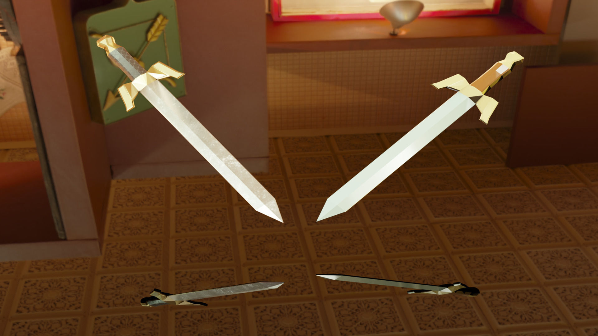 Semi-Realistic and Cartoon Sword - Low Poly Game Asset Low-poly 3D model_6