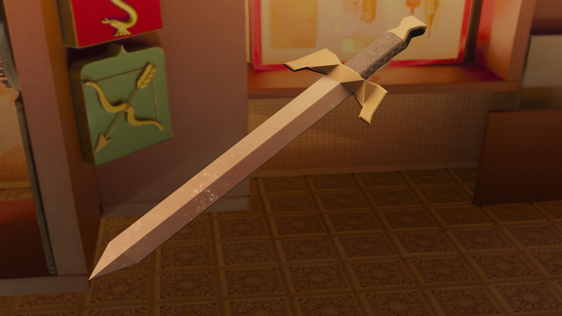 Semi-Realistic and Cartoon Sword - Low Poly Game Asset Low-poly 3D model_3