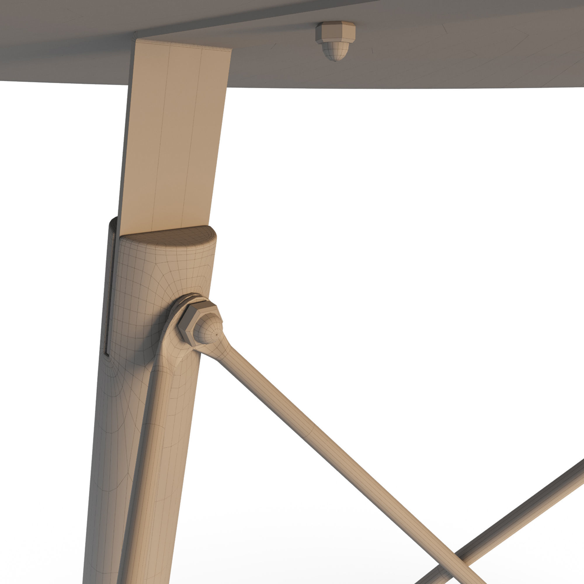 Round dining table 3D model_15