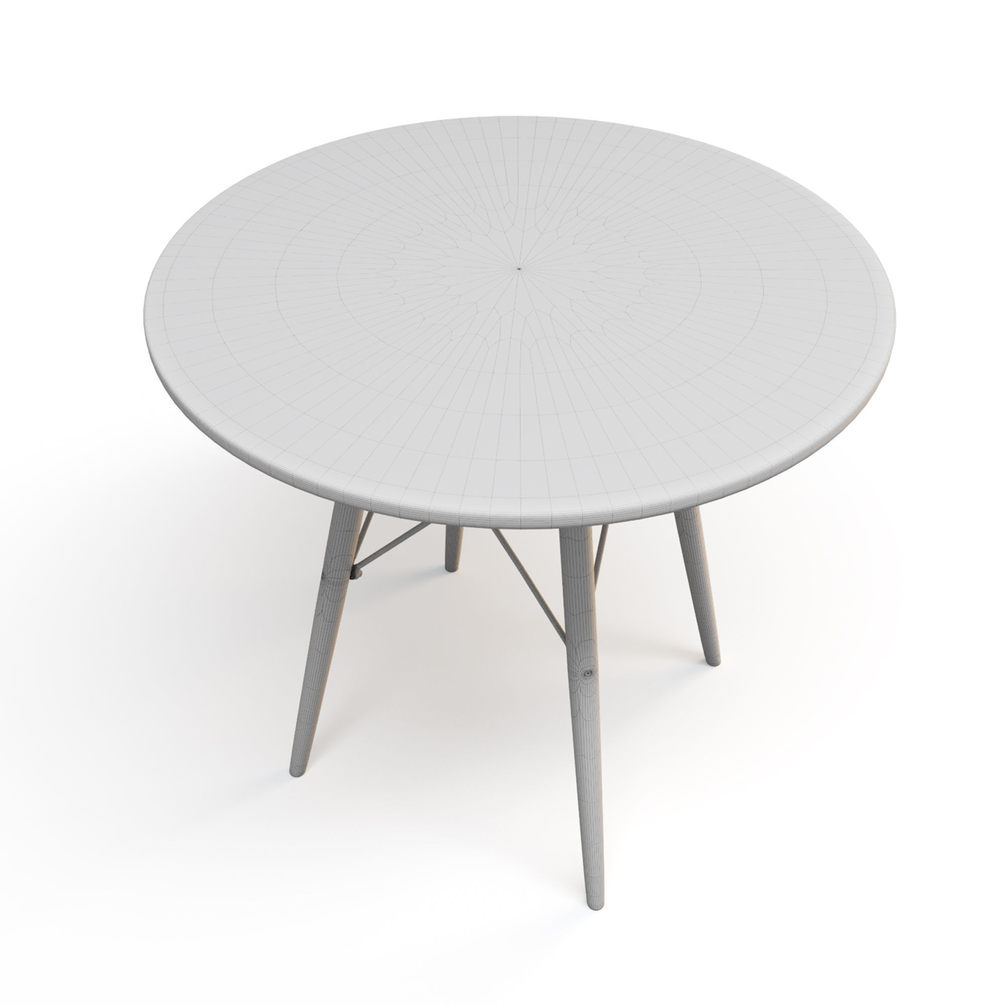 Round dining table 3D model_11