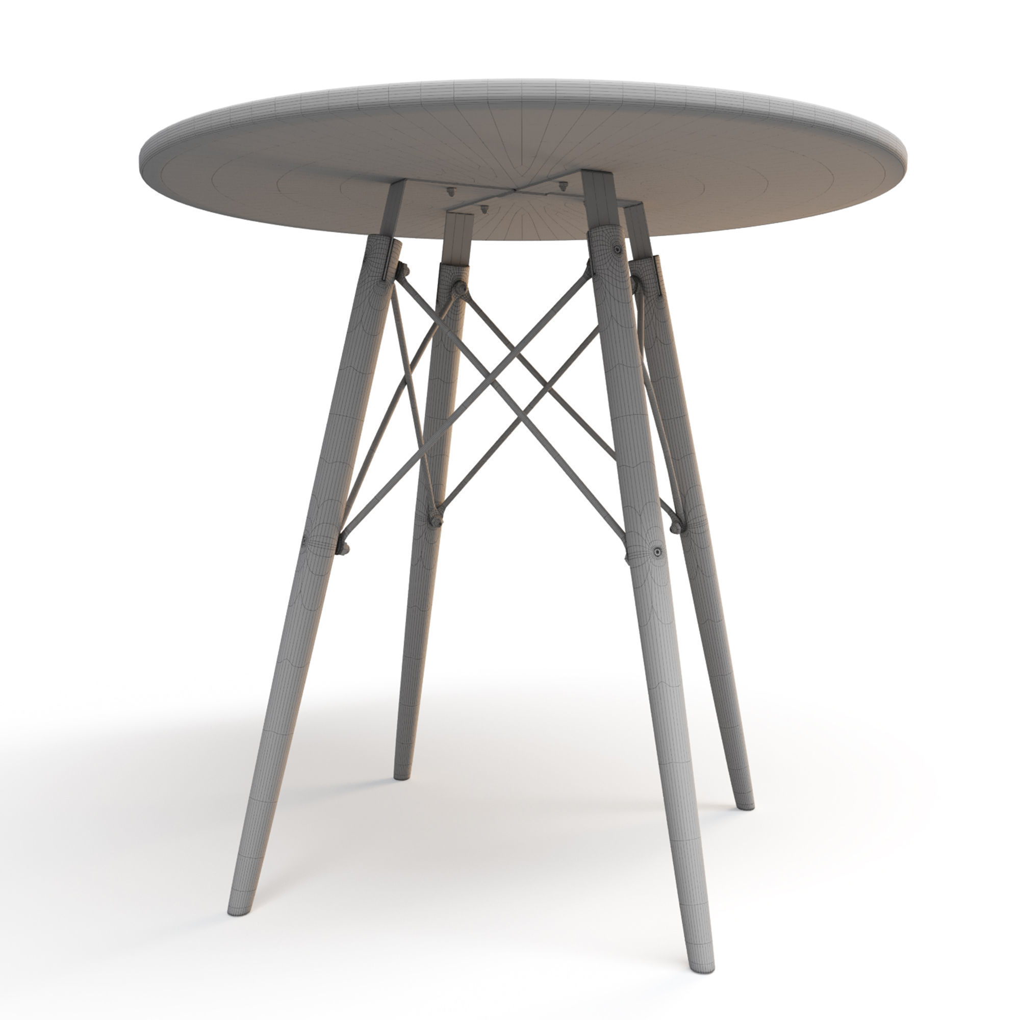 Round dining table 3D model_14