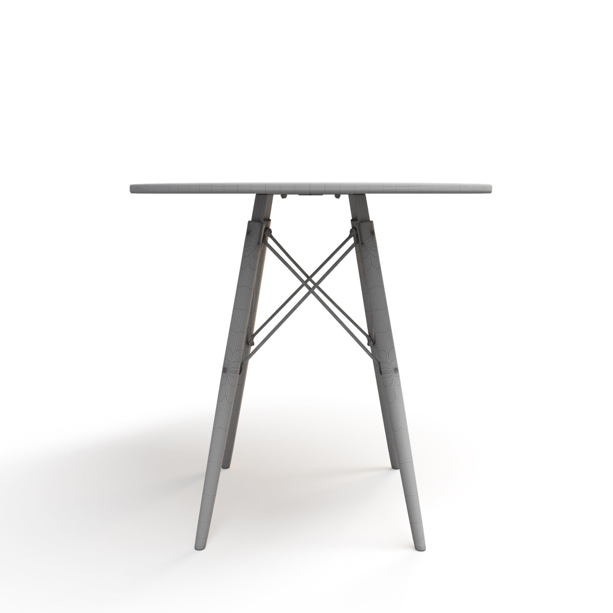 Round dining table 3D model_10