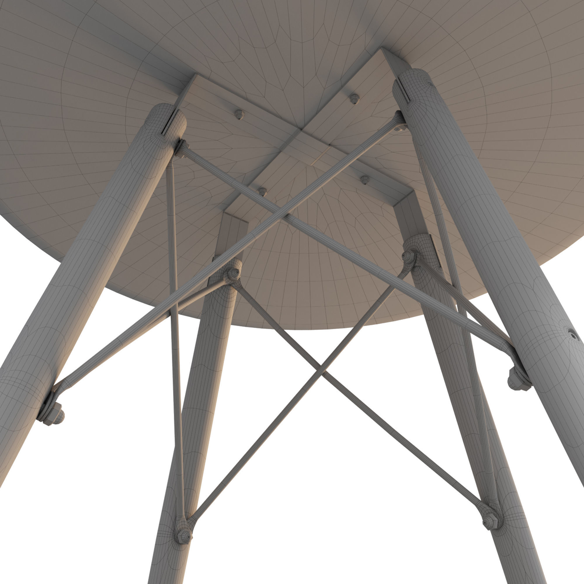 Round dining table 3D model_12