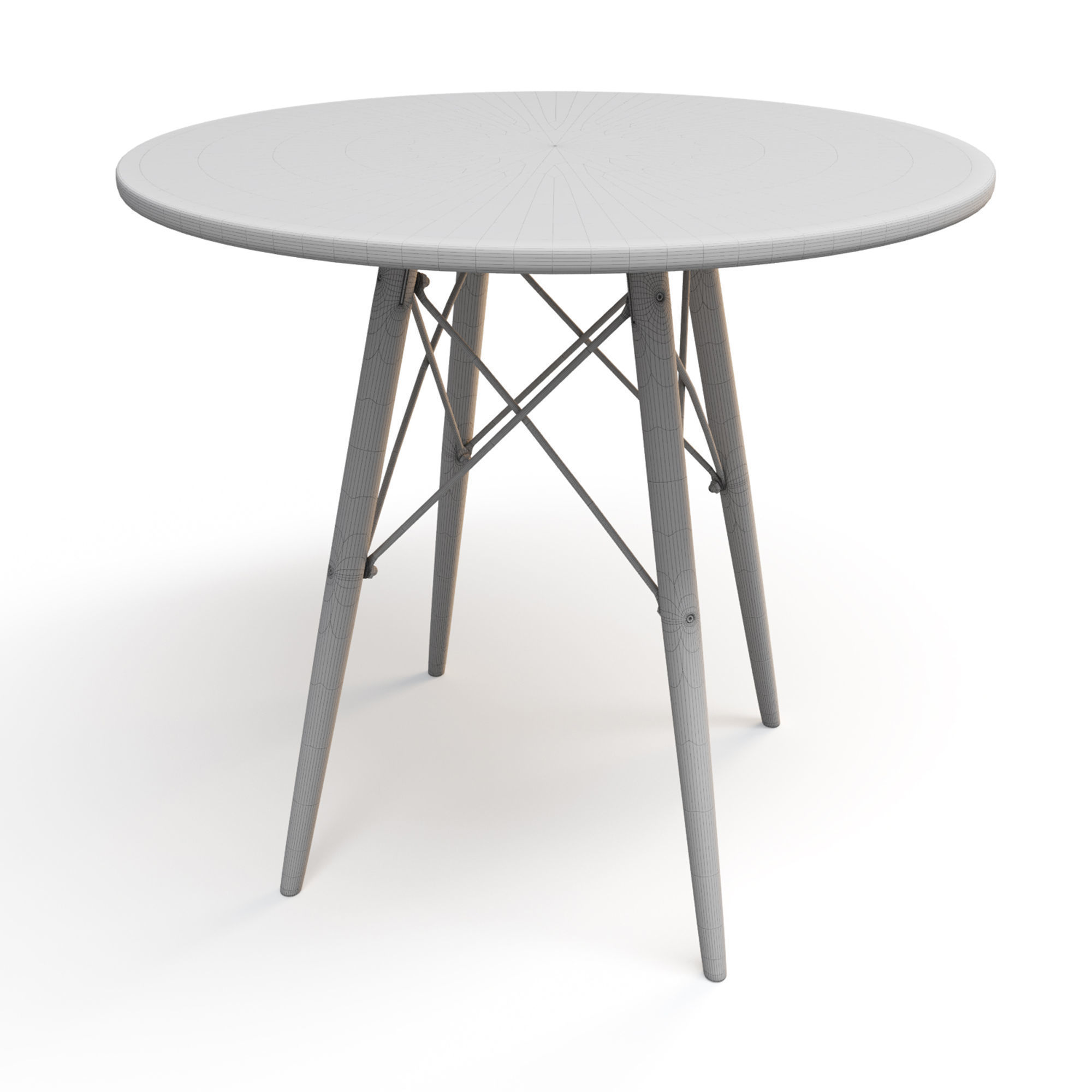 Round dining table 3D model_8