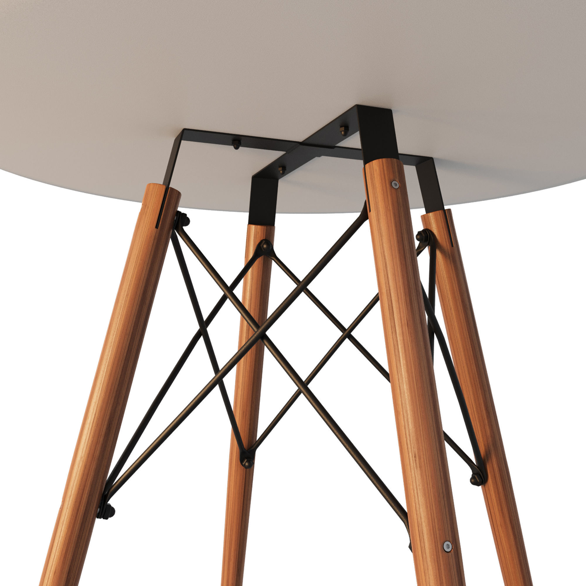 Round dining table 3D model_5