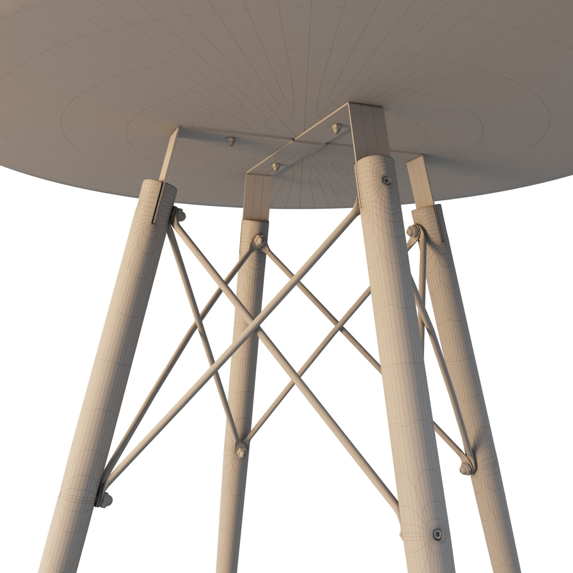 Round dining table 3D model_9