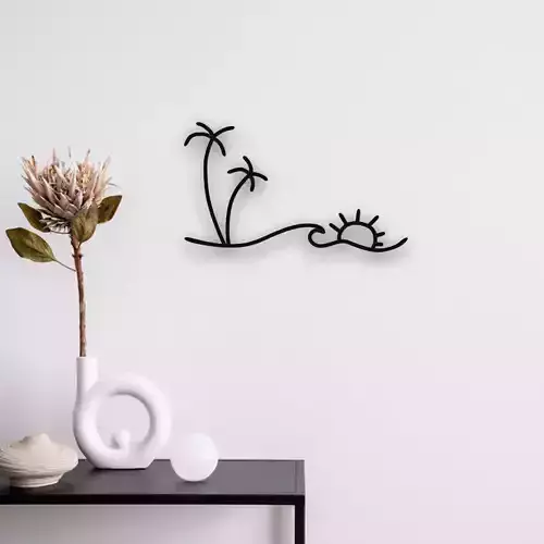 Beach View Wall Art 3D print model