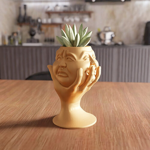 Multi Face Hand Vase - 035 3D print model
