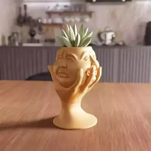 Multi Face Hand Vase - 035