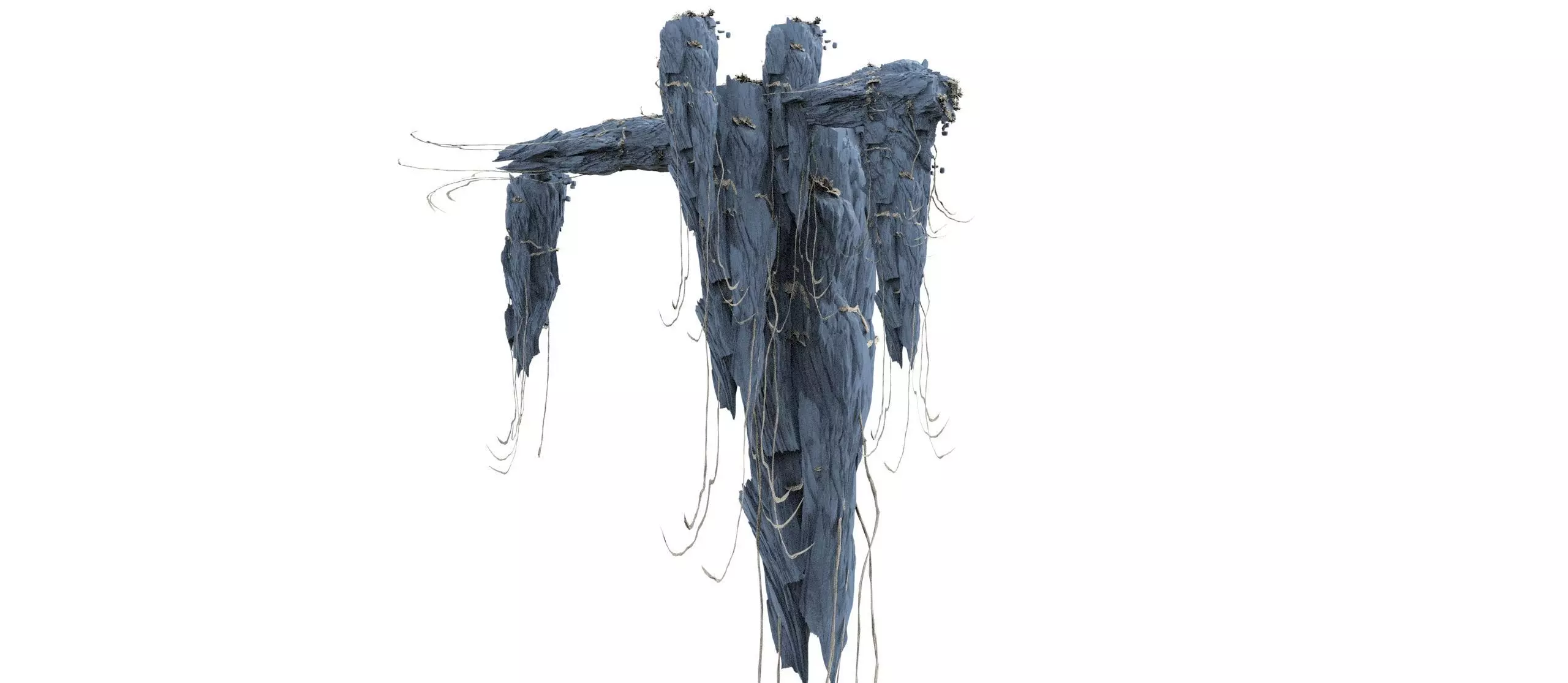 floating Asian mountain 4  3D model_0