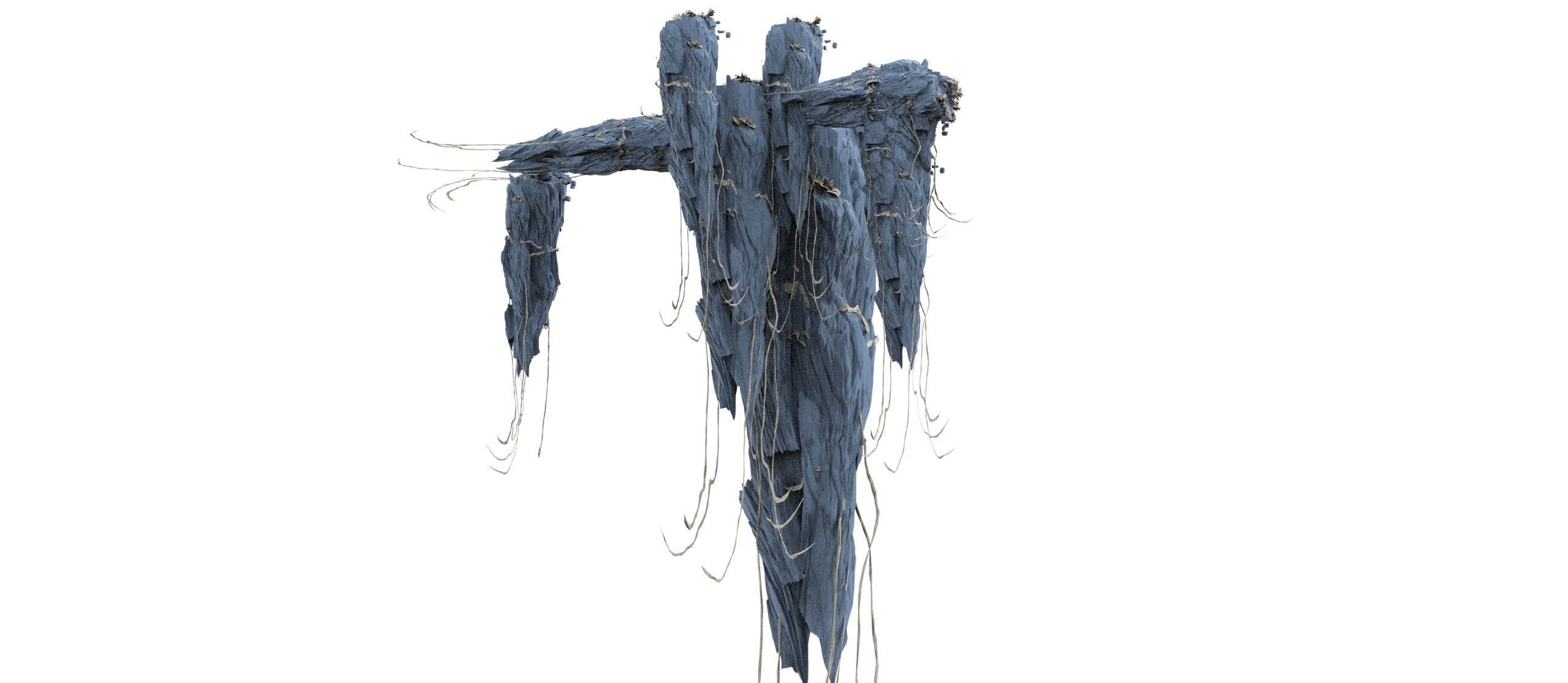 floating Asian mountain 4  3D model_1