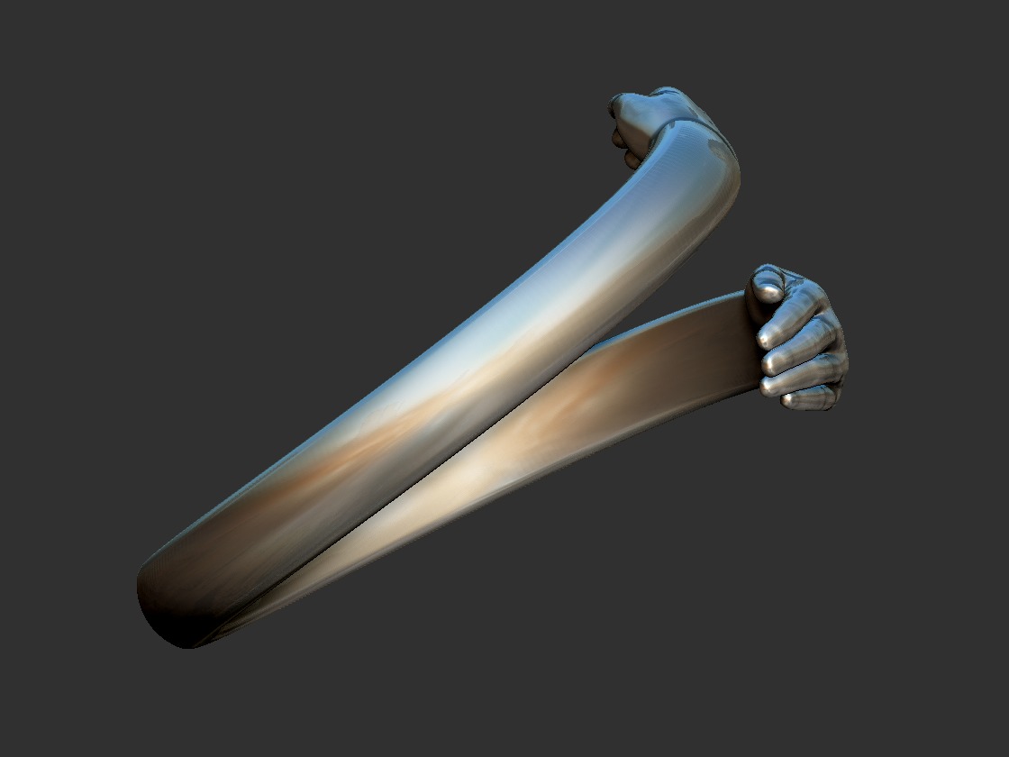 Hug hands Ring 3D print model_2