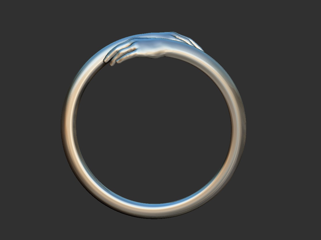 Hug hands Ring 3D print model_9