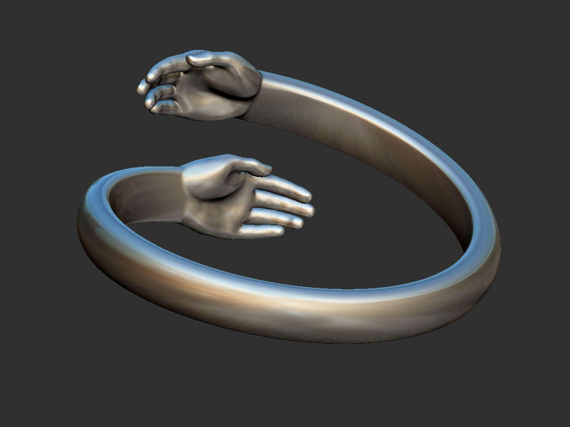 Hug hands Ring 3D print model_5