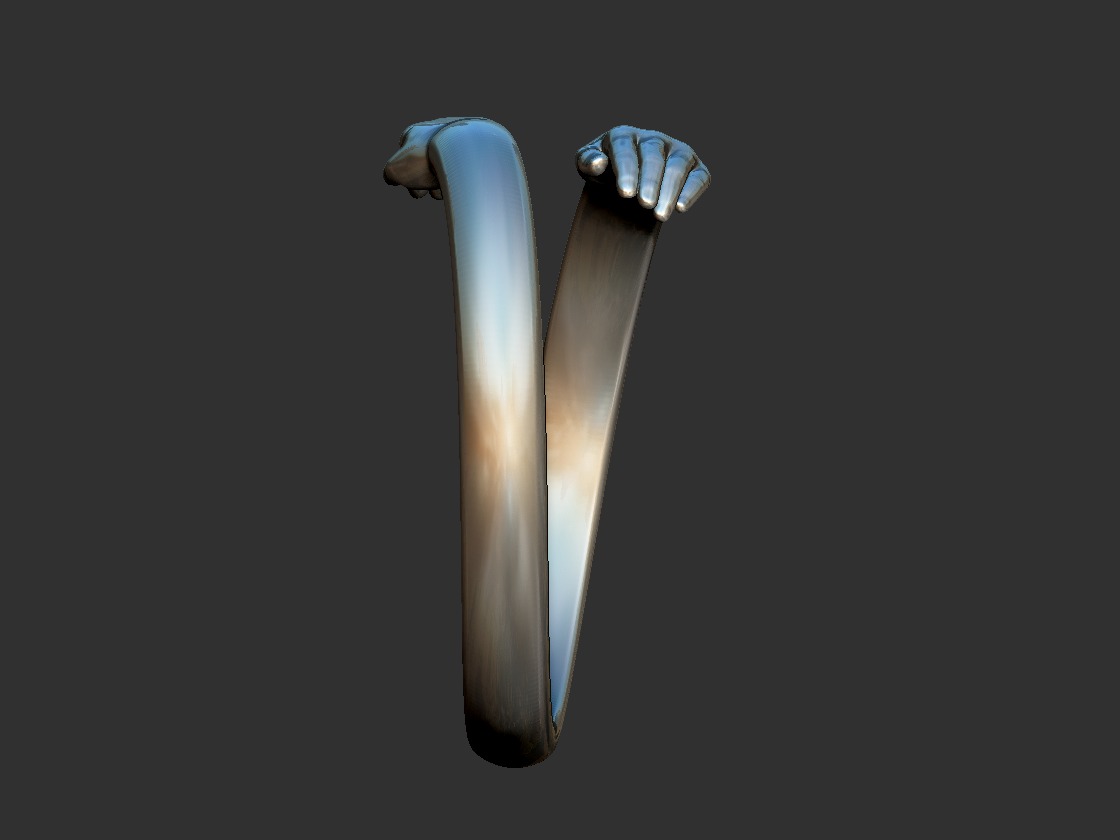 Hug hands Ring 3D print model_10