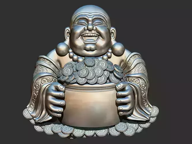 Buddha Of Fortune Money Coin 3D print model