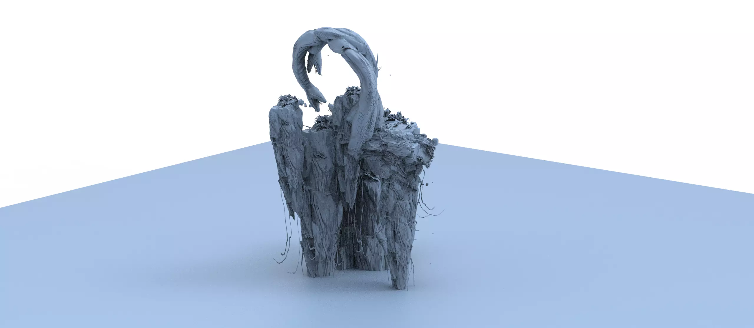 floating Asian mountain grand 3 3D model_0