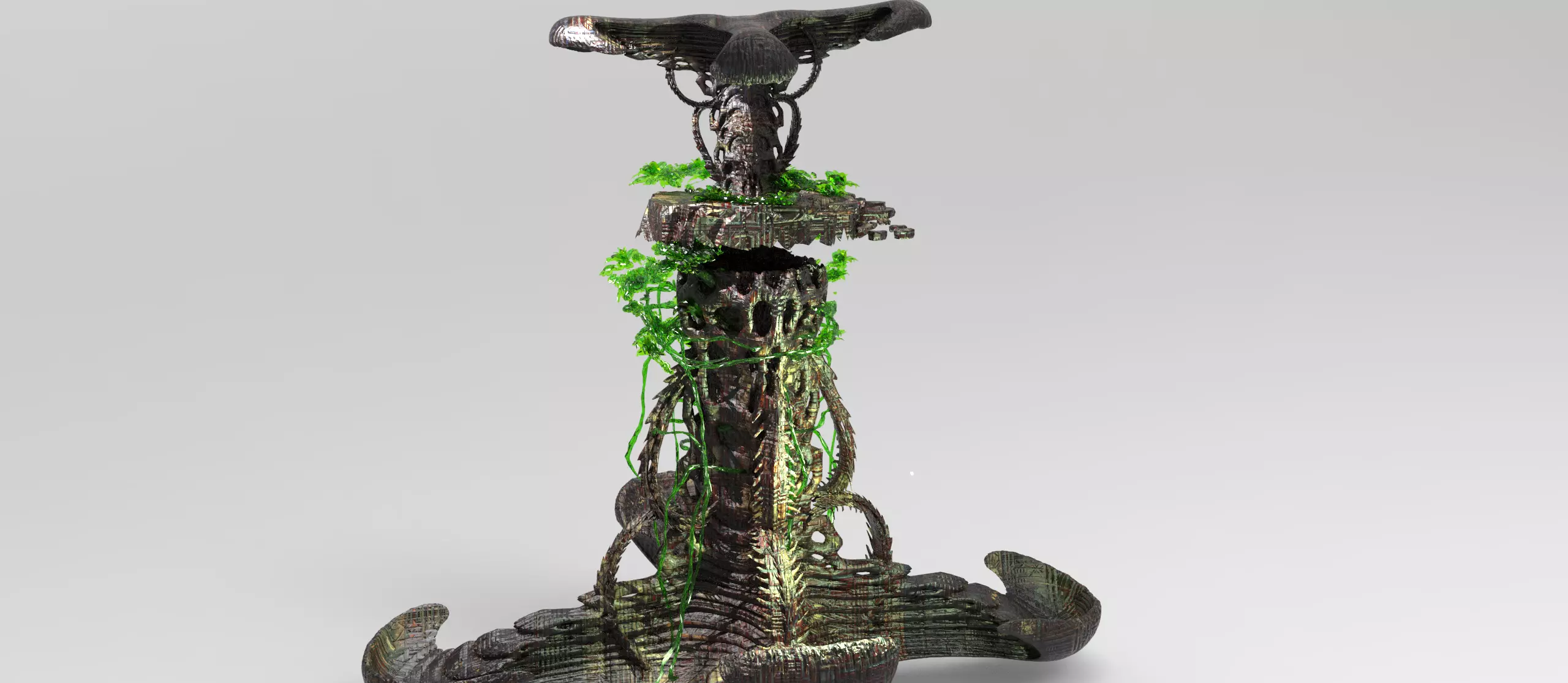 Alien Moss tower 1 3D model_0