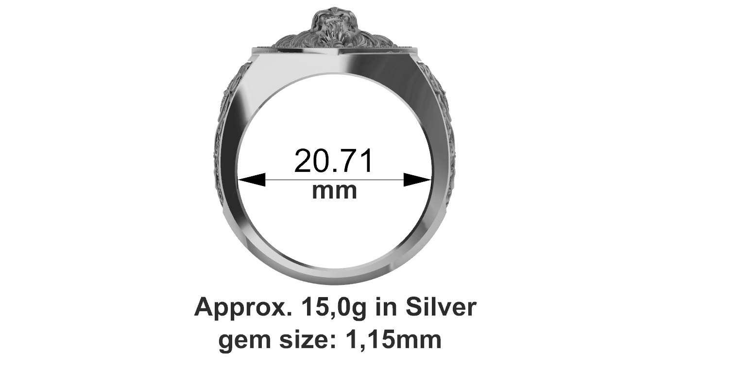 Arabesque Lion Ring 3D print model_3