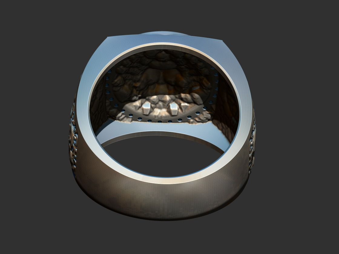 Arabesque Lion Ring 3D print model_5